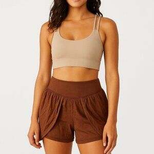 FP Movement Love Tank Skirted Shorts Cargan Oil‎ Brown – XS NWT